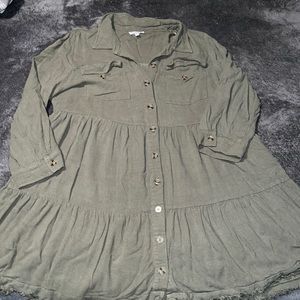 White Birch button down tiered dress / tunic size 1XL